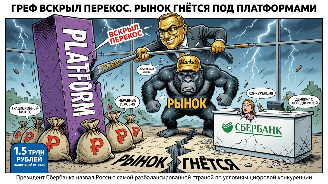 Греф вскрыл перекос. Рынок гнётся под платформами